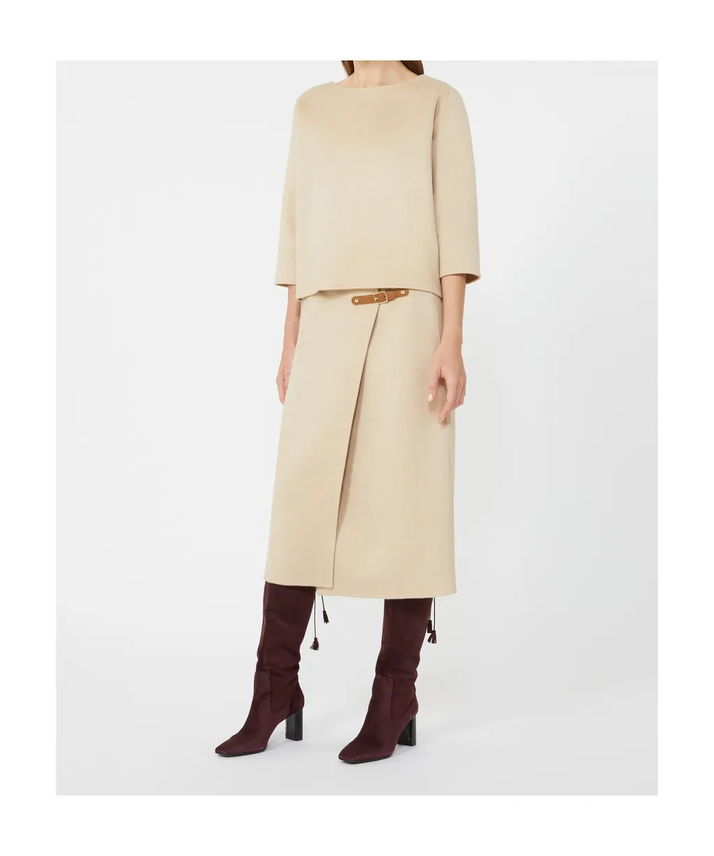 Camel Wrap Skirt