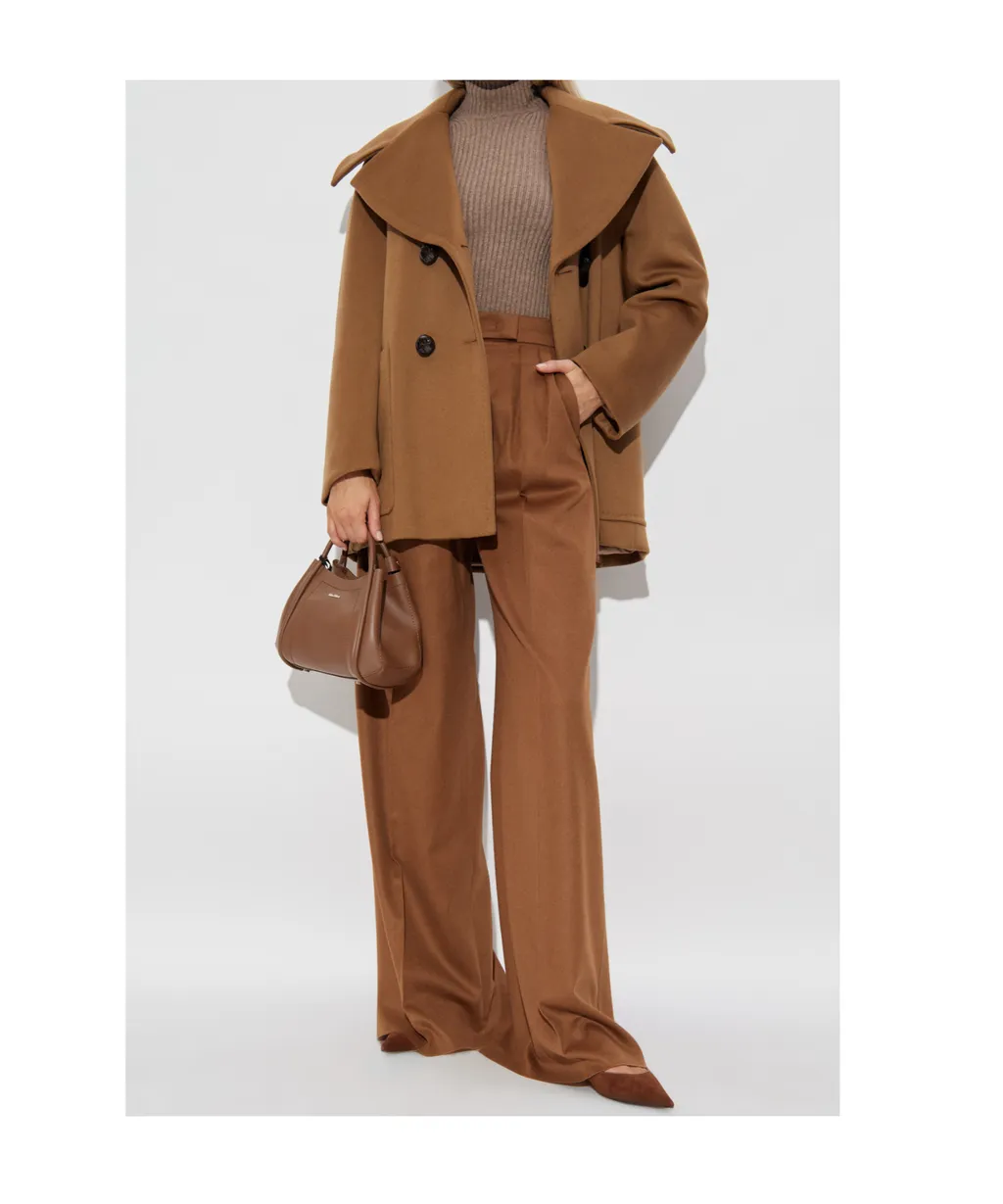 Wide Camel Color Trousers