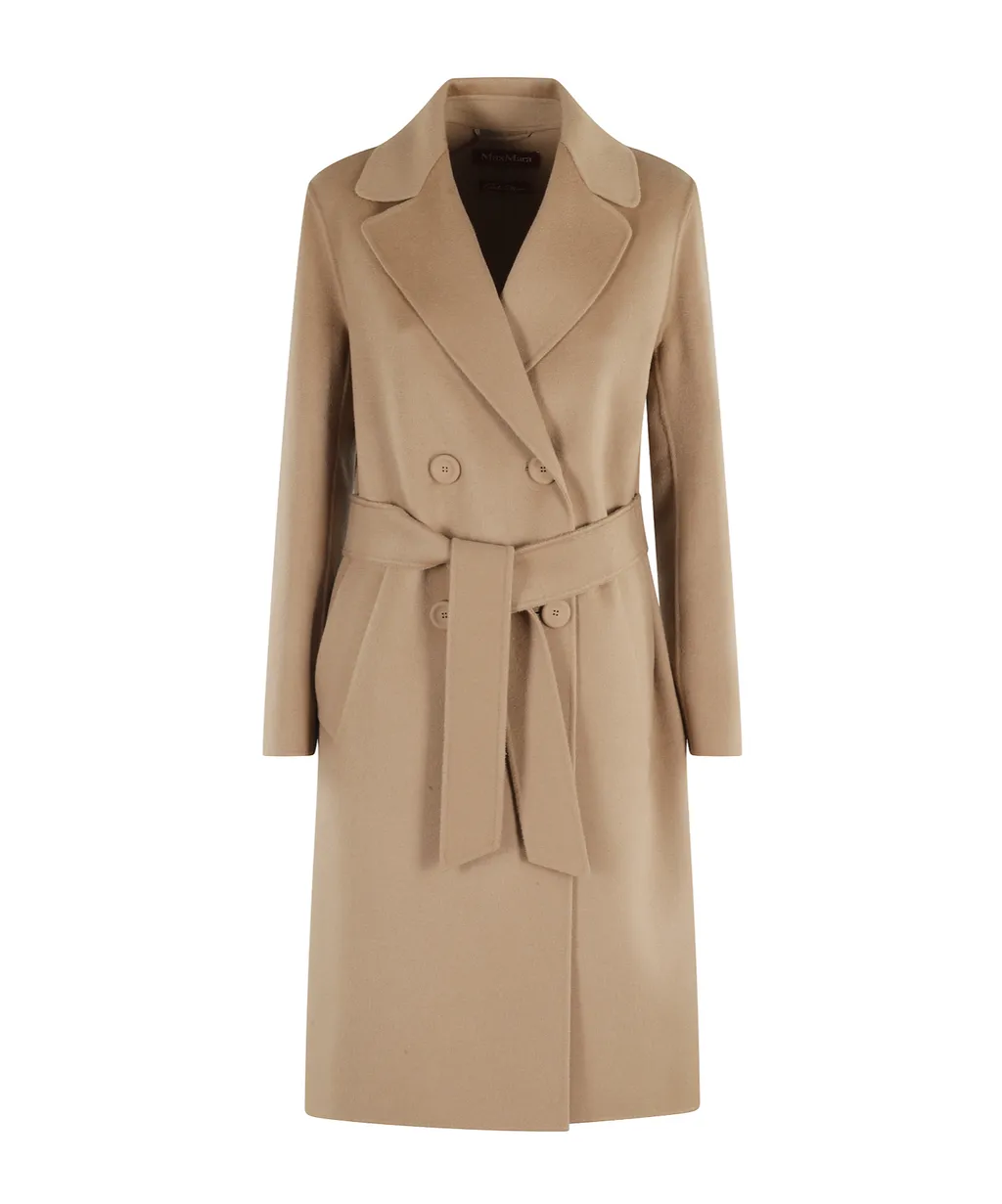 Studio Double-Breasted Belted Long Coat
