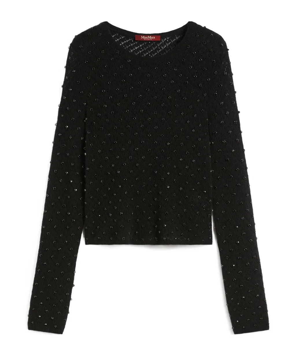 Embroidered Wool And Mohair Yarn Sweater