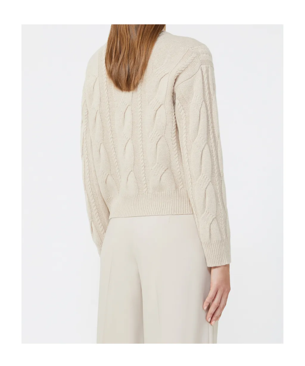 Cropped Wool And Cashmere Blend Cardigan