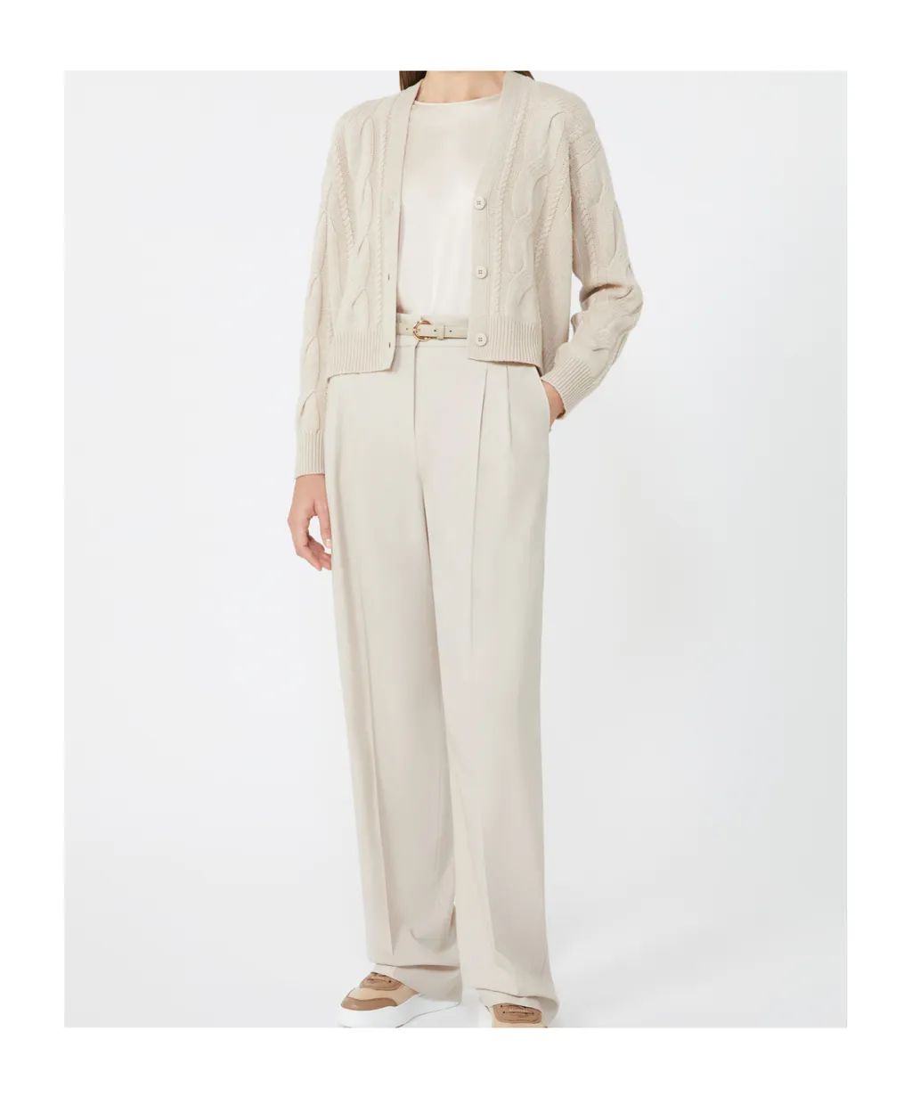 Cropped Wool And Cashmere Blend Cardigan