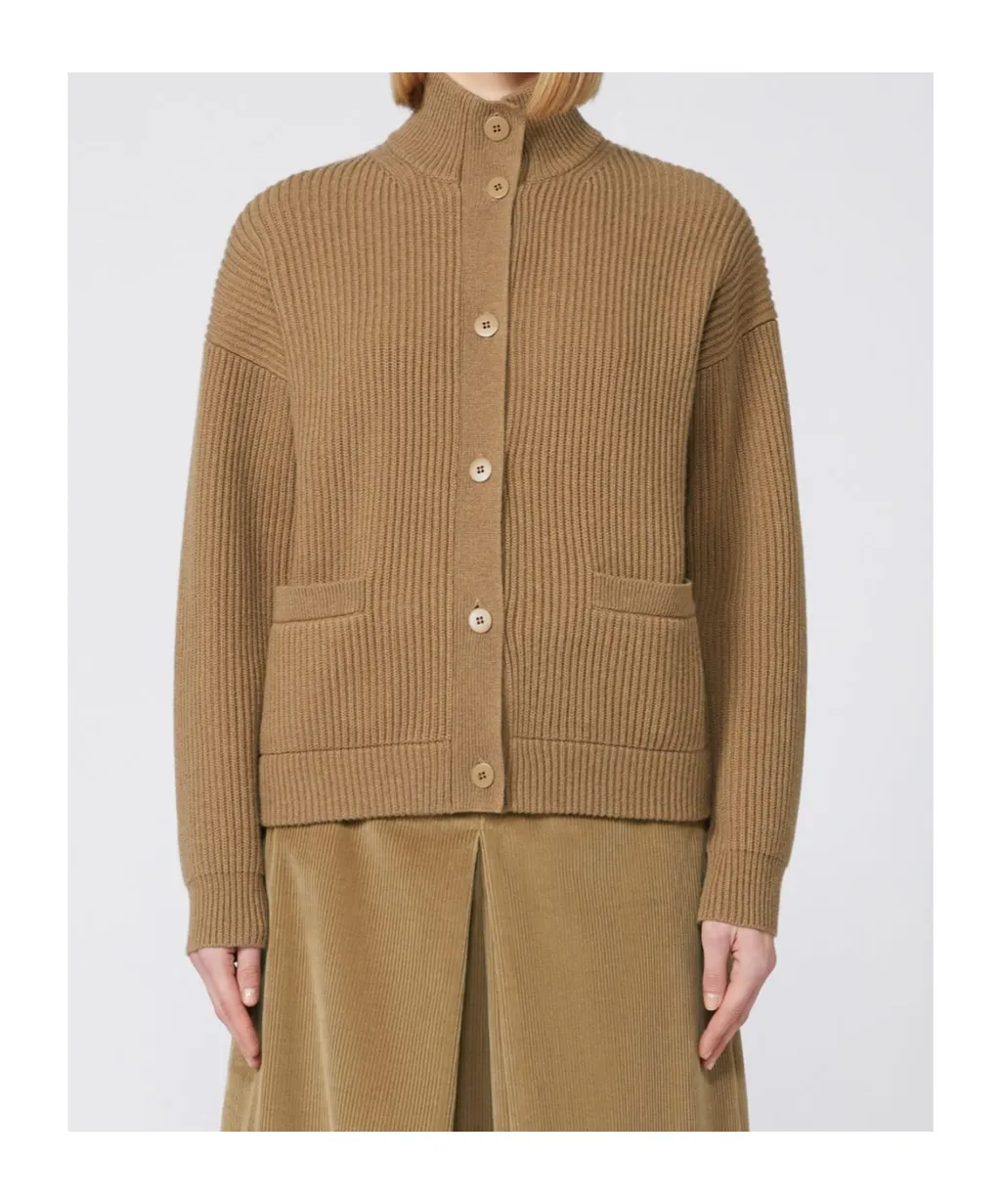 Ribbed-Knit Wool And Cashmere Cardigan