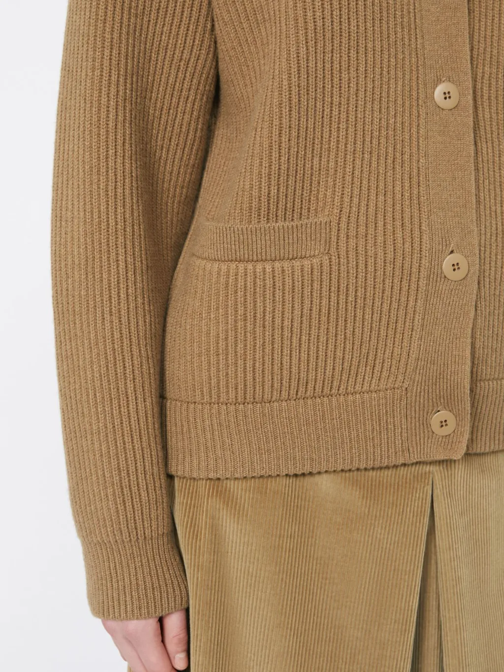 Ribbed-Knit Wool And Cashmere Cardigan