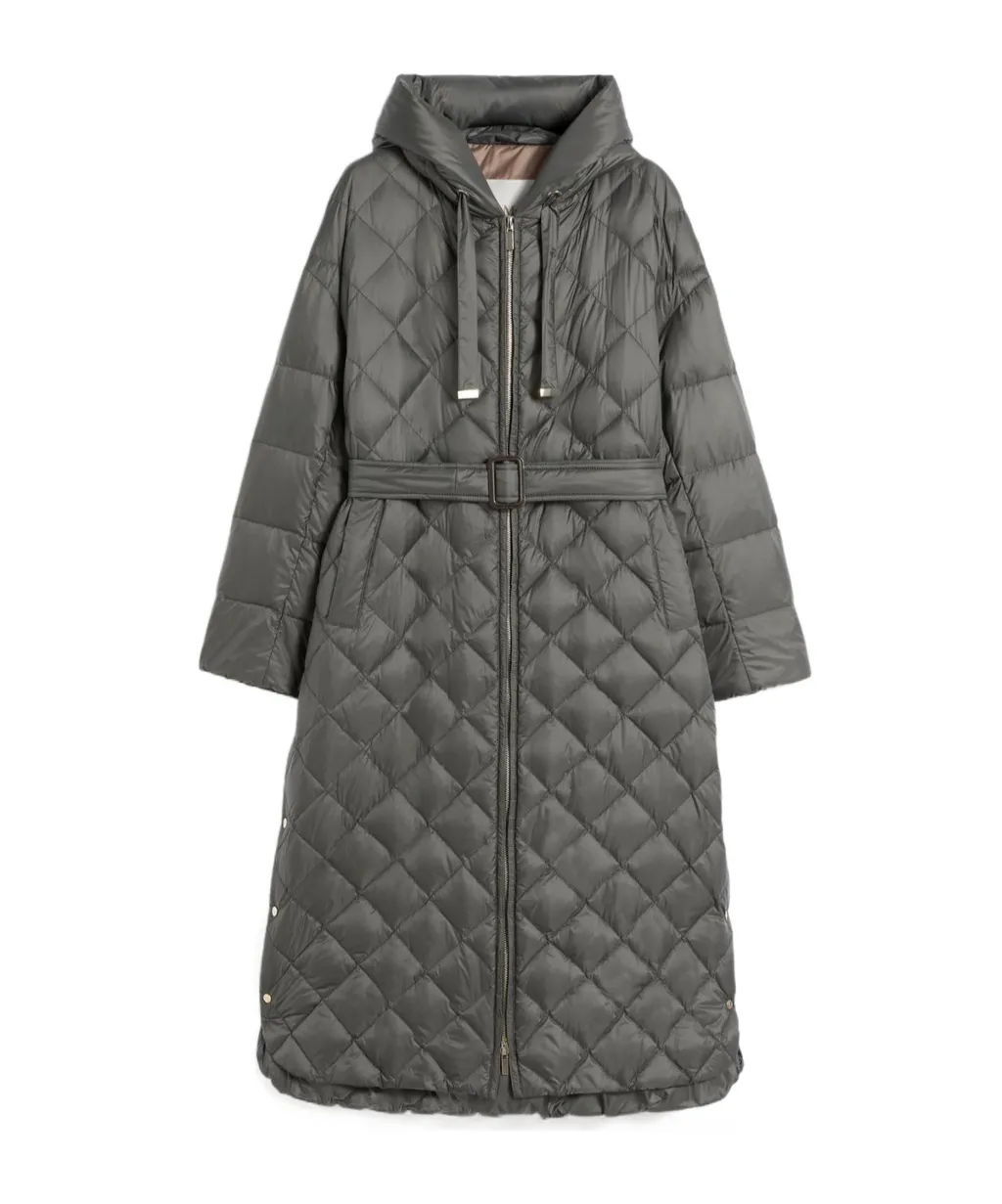 Long Quilted Down Jacket In Water-Repellent Fabric