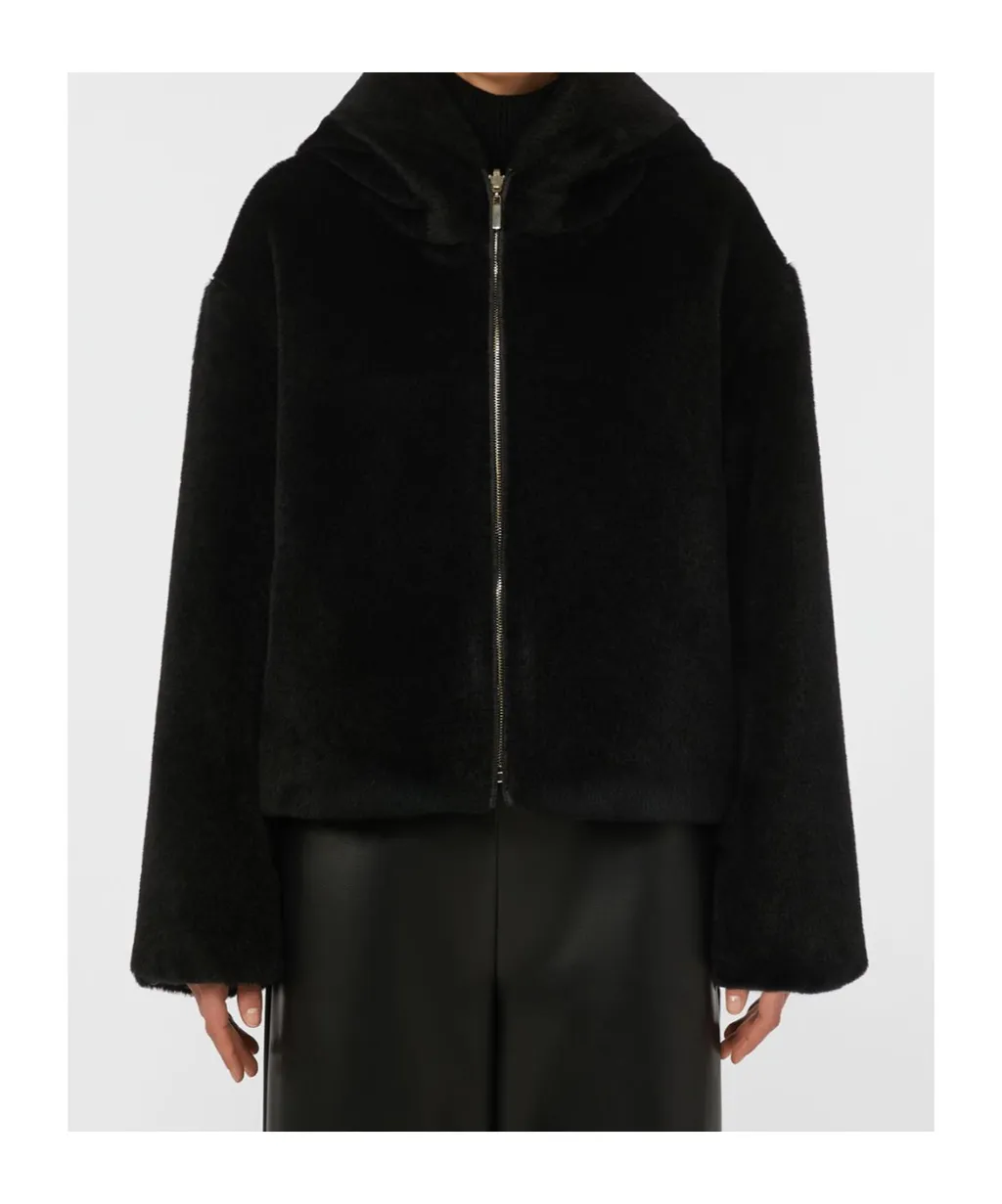 Short, Reversible Alpaca And Wool Padded Jacket