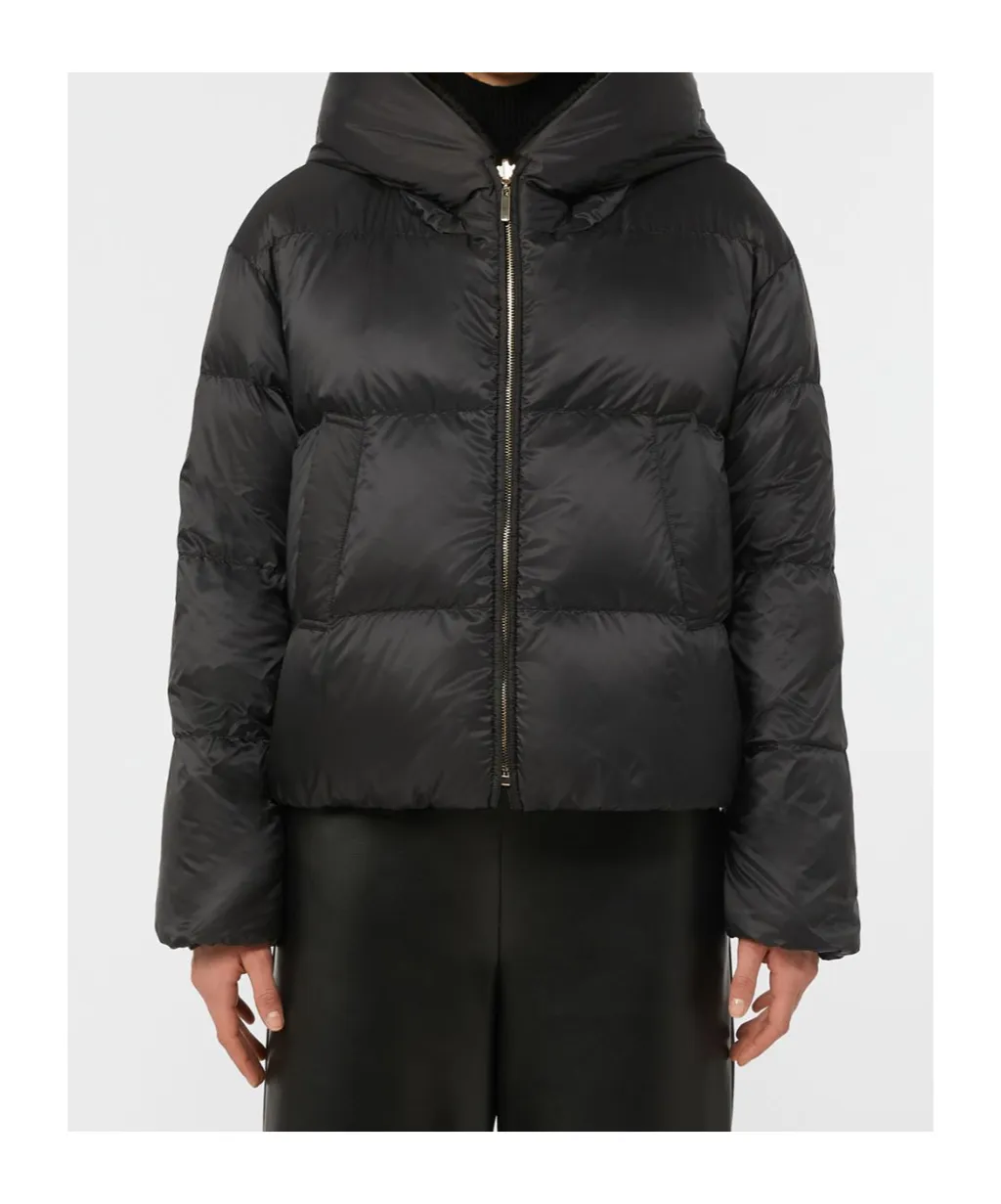 Short, Reversible Alpaca And Wool Padded Jacket
