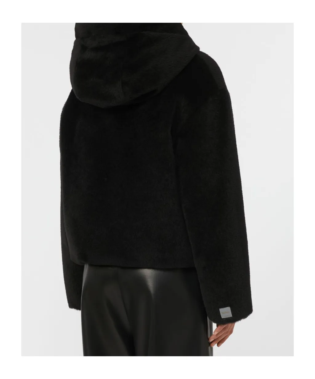 Short, Reversible Alpaca And Wool Padded Jacket