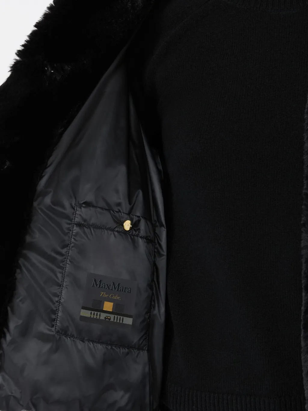 Short, Reversible Alpaca And Wool Padded Jacket