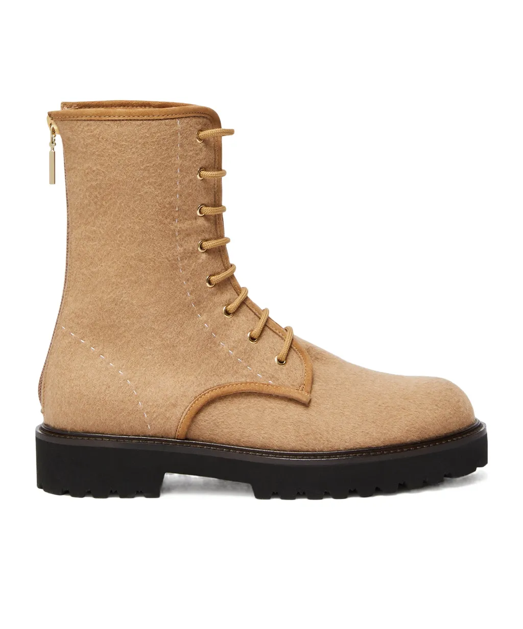 Water-Repellent Camel Combat Boots