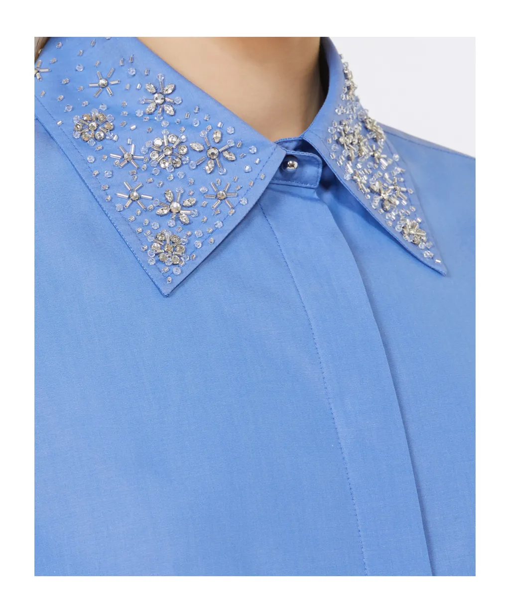 Crystal-Adorned Poplin Shirt