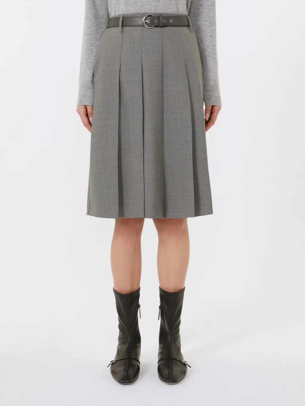 Pleated Wool Skirt