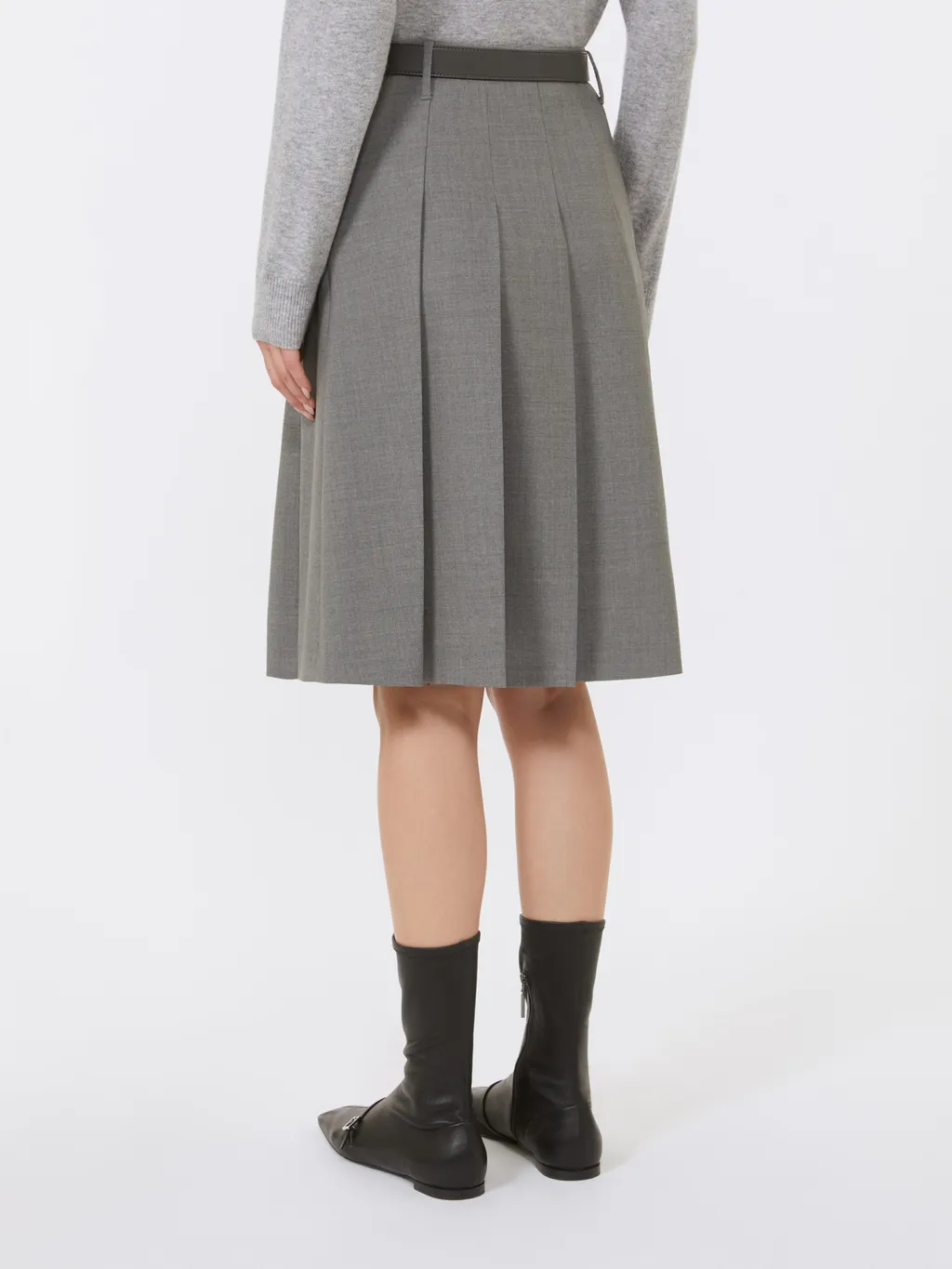 Pleated Wool Skirt