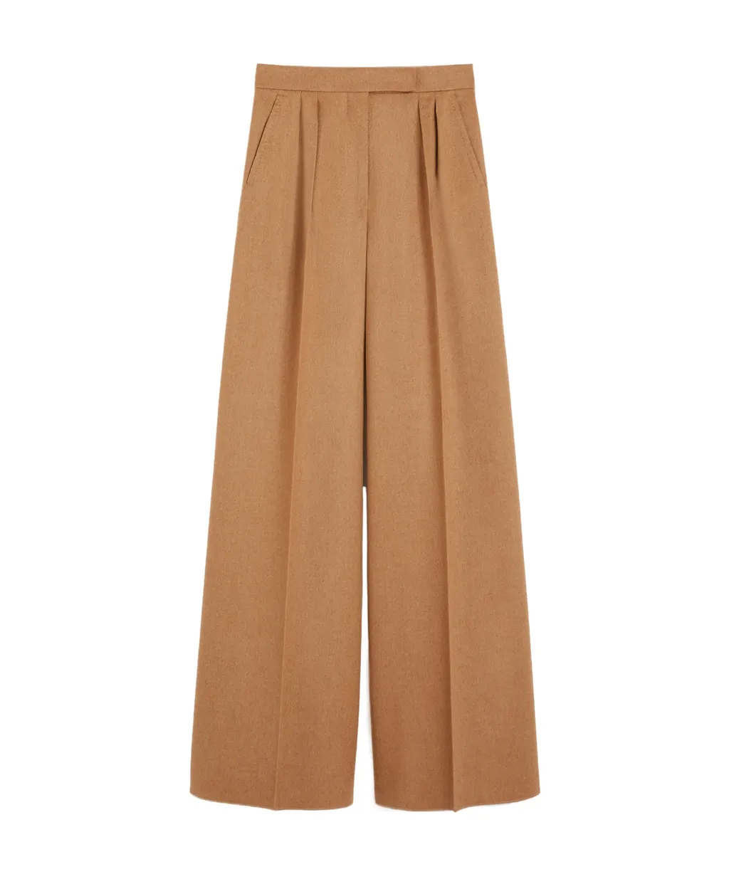 Flared Camel Trousers