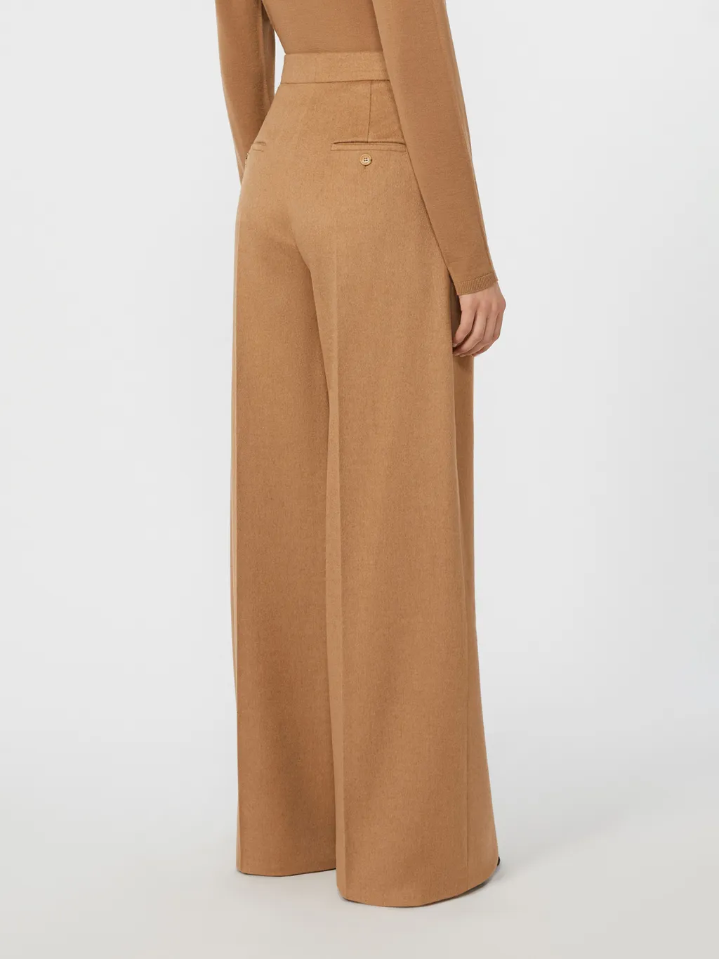 Flared Camel Trousers