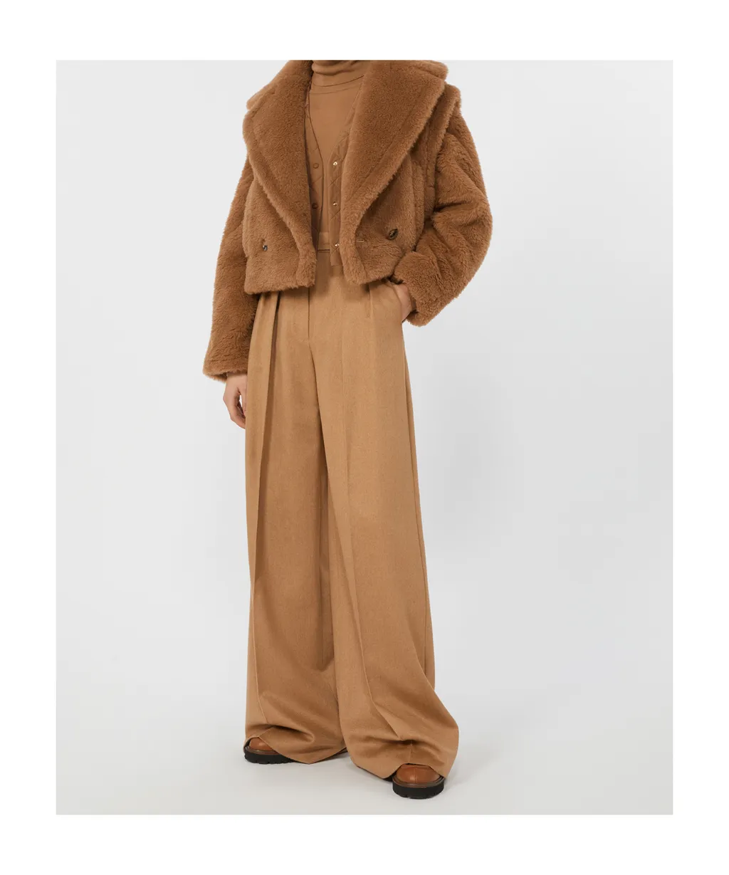 Flared Camel Trousers