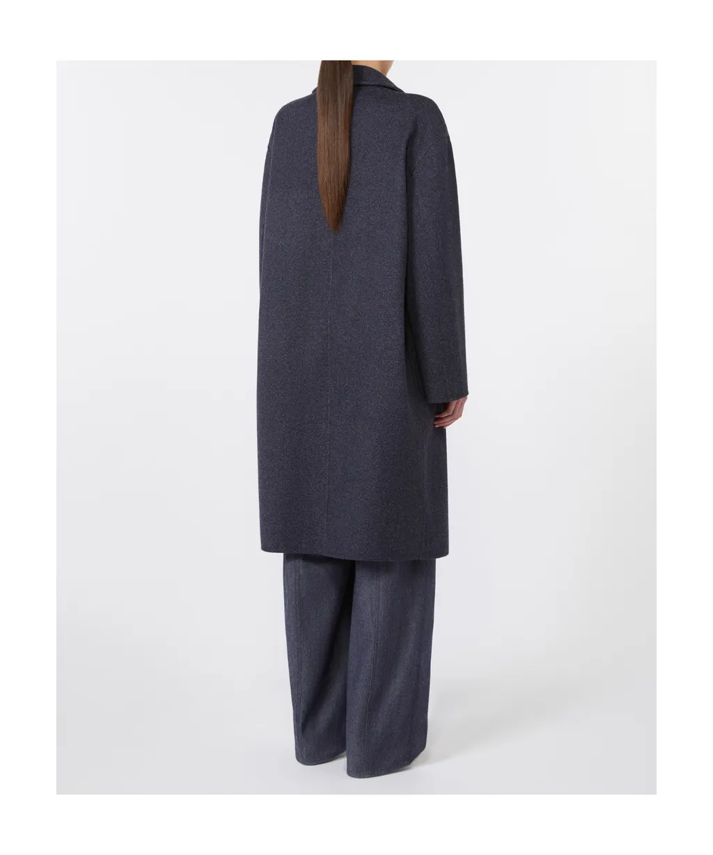 Denim-Effect Wool Coat