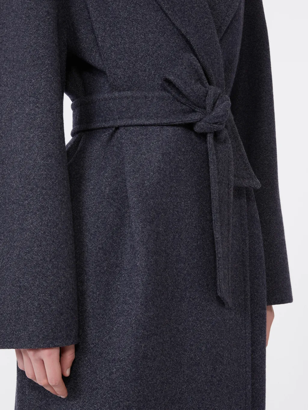 Denim-Effect Wool Coat
