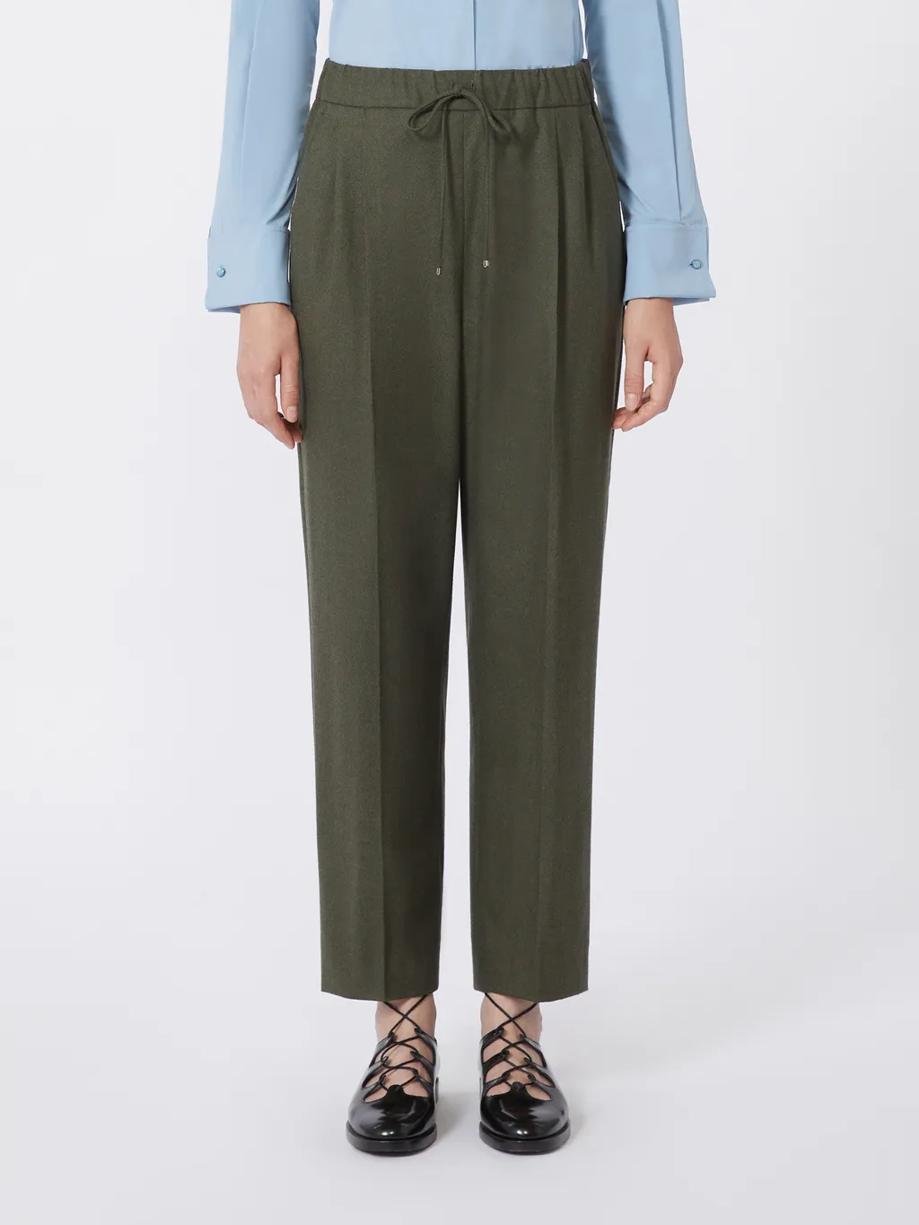Belted Cashmere Trousers