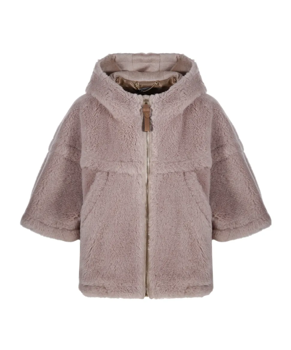 Petalo Zip-Up Hooded Teddy Cape