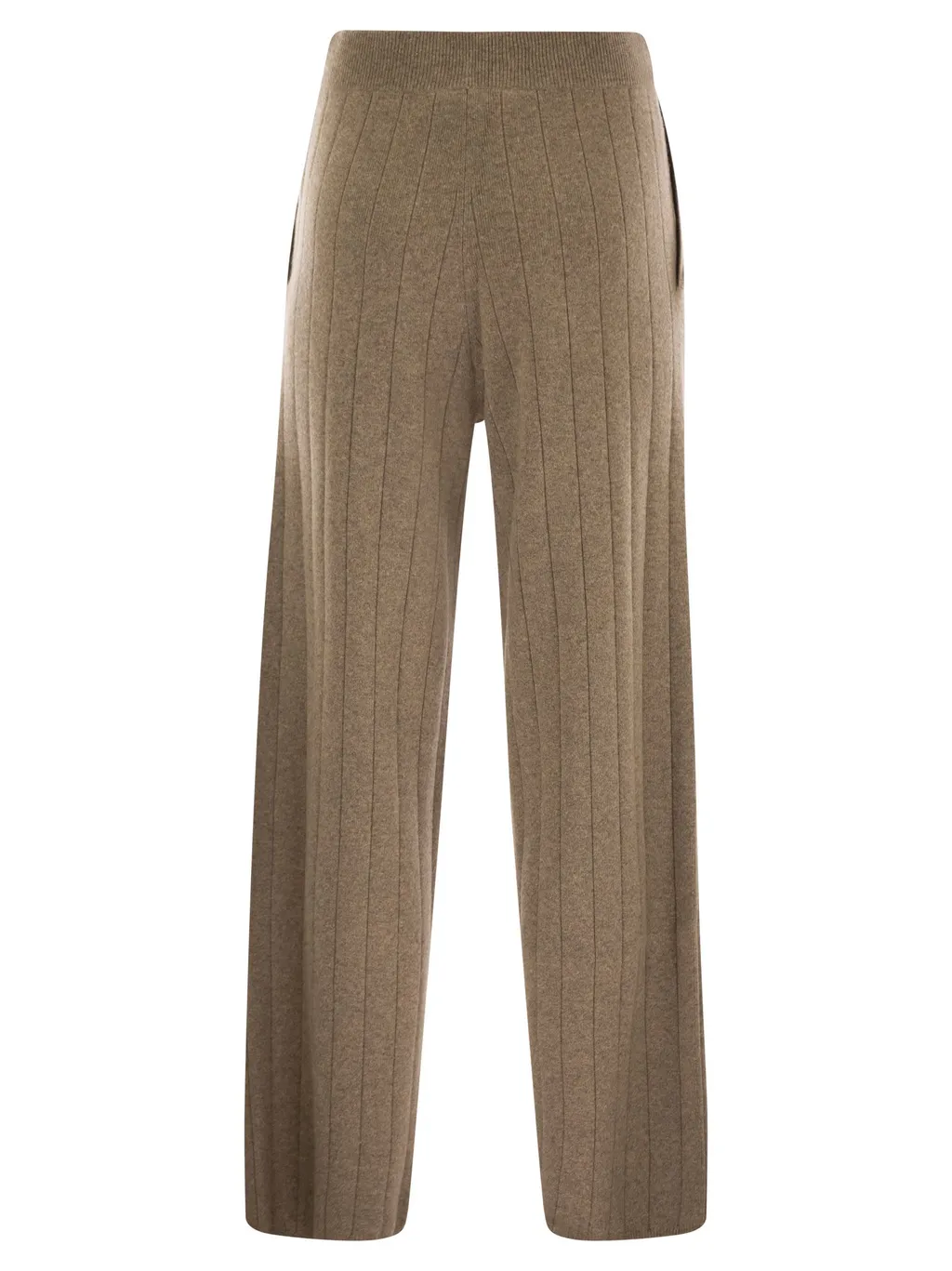 Wide-Leg Ribbed Trousers