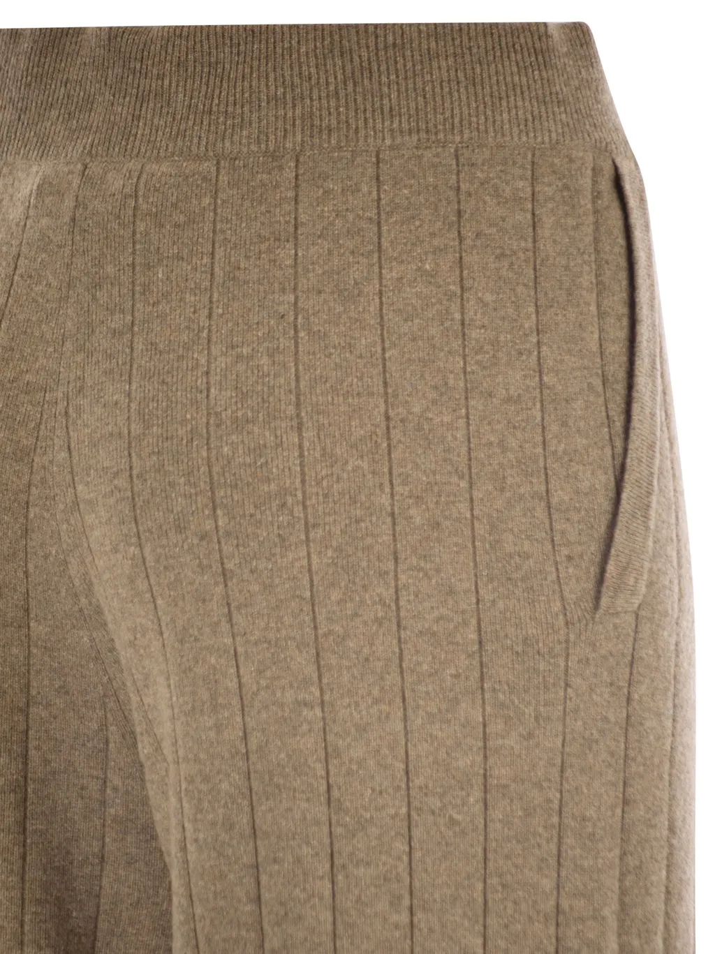 Wide-Leg Ribbed Trousers