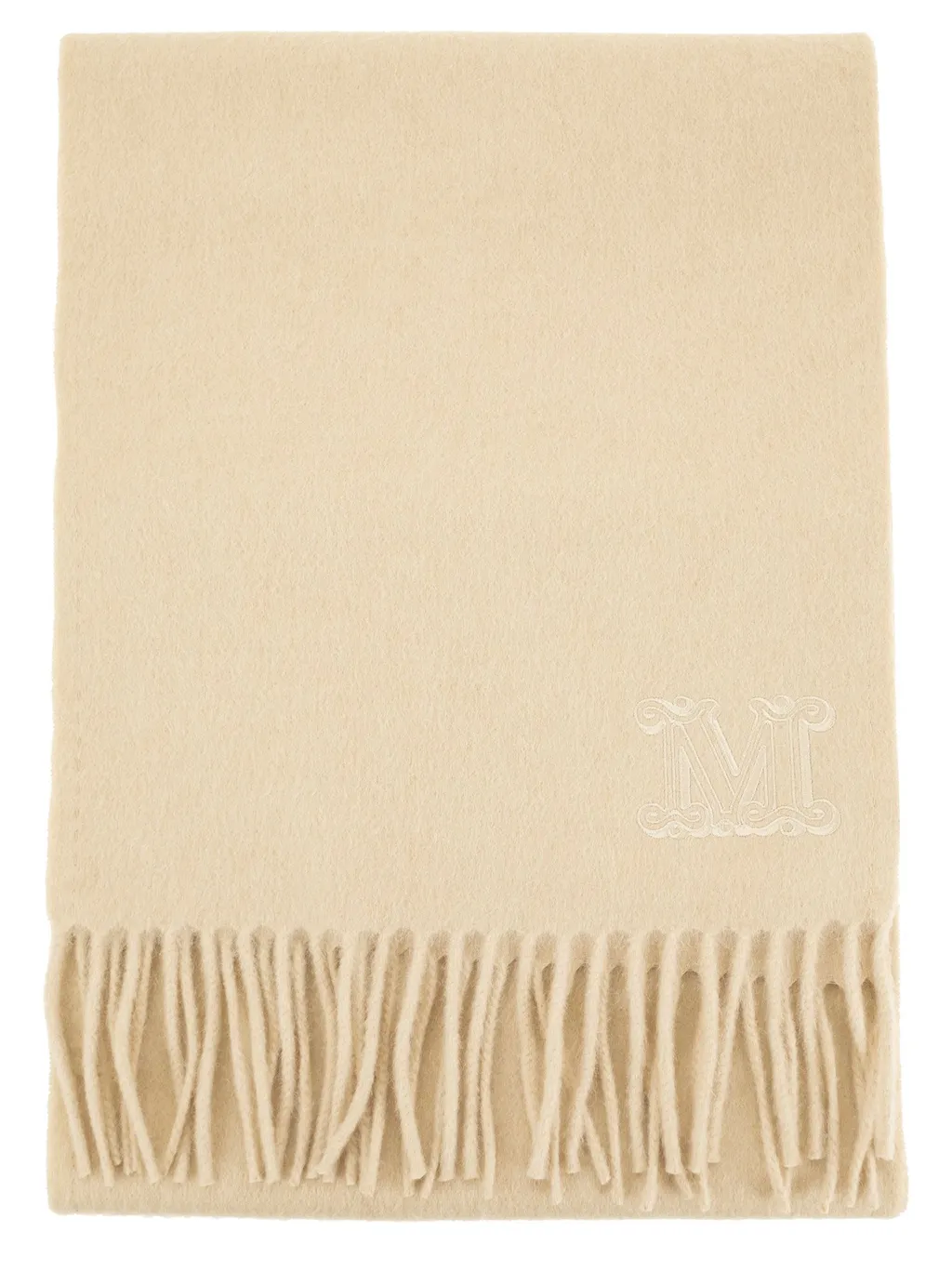 Camel Stole With Monogram Embroidery
