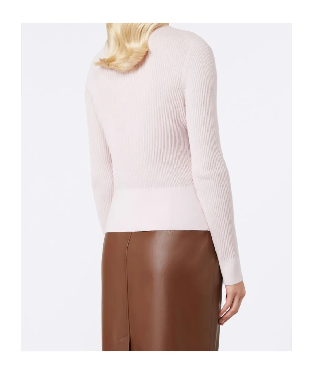 Wool And Silk Crew-Neck Cardigan