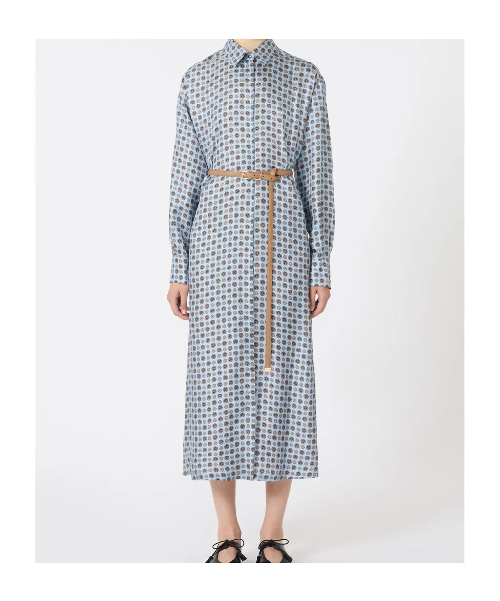Printed Silk Shirt Dress