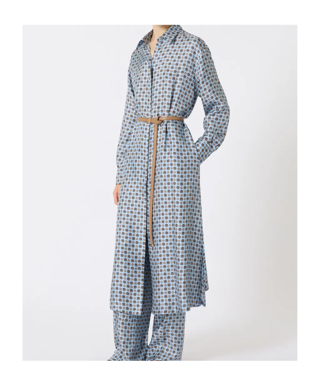 Printed Silk Shirt Dress