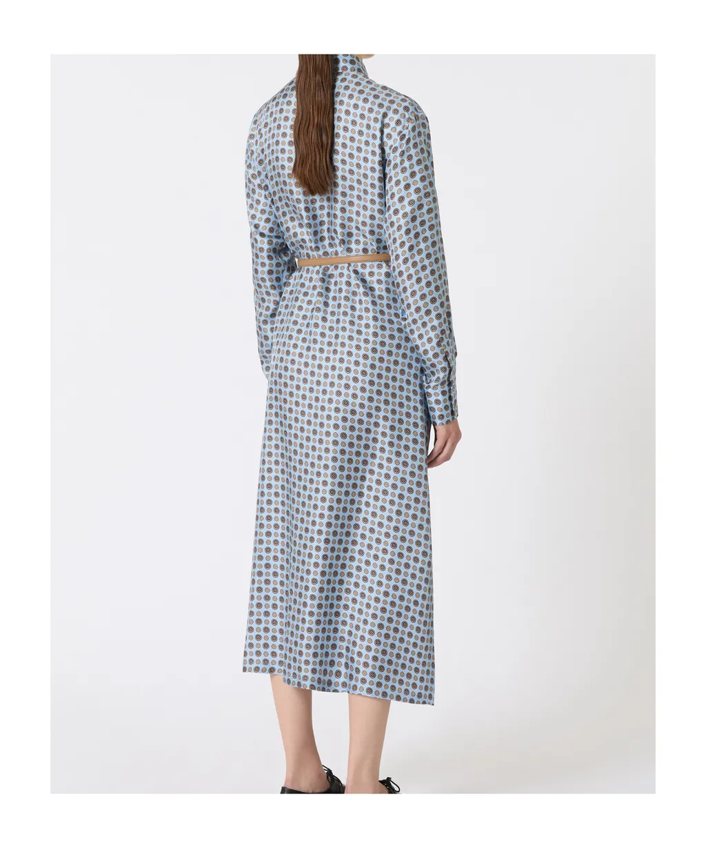 Printed Silk Shirt Dress