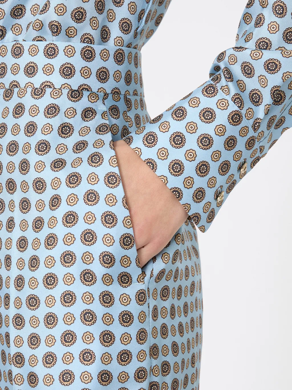 High-Waist Pattern-Printed Trousers