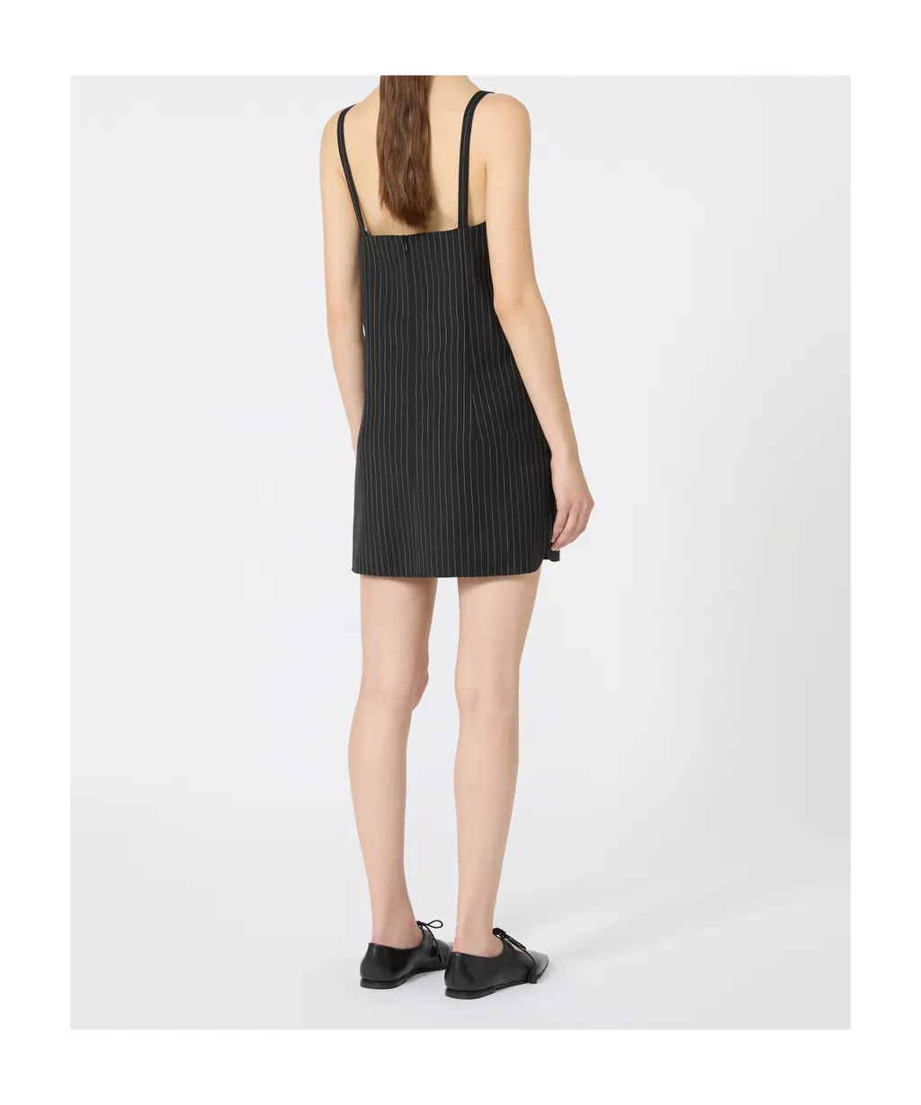 Elam Pinstripe Sweetheart-Neck Dress