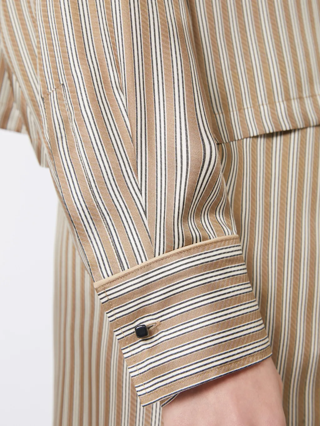 Printed Silk Cropped Shirt