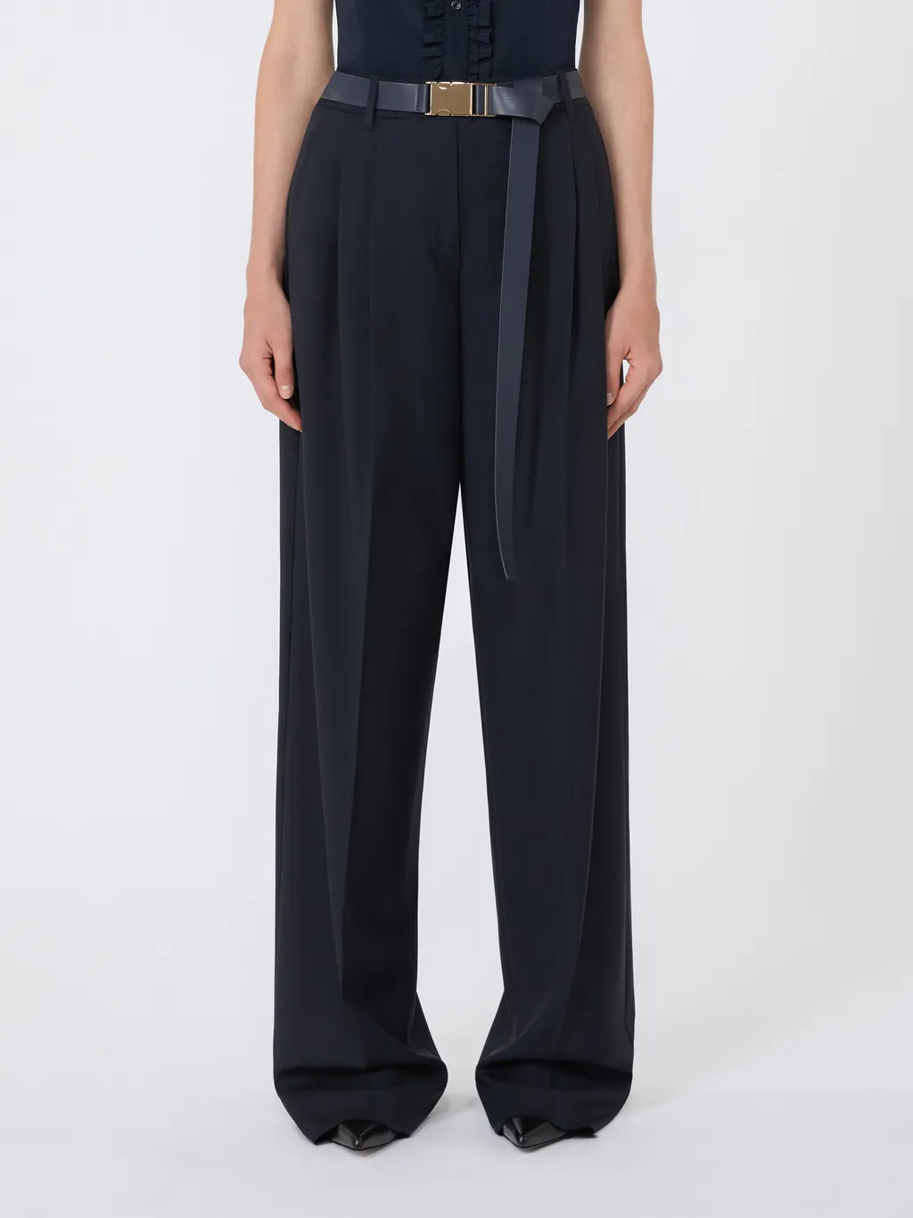 Bergamo Belted Pleated Trousers