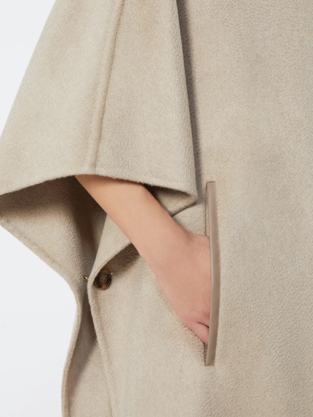 Long Cape In Cashmere Drap
