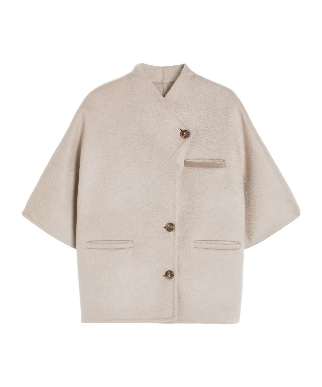 Long Cropped Cape In Cashmere Drap