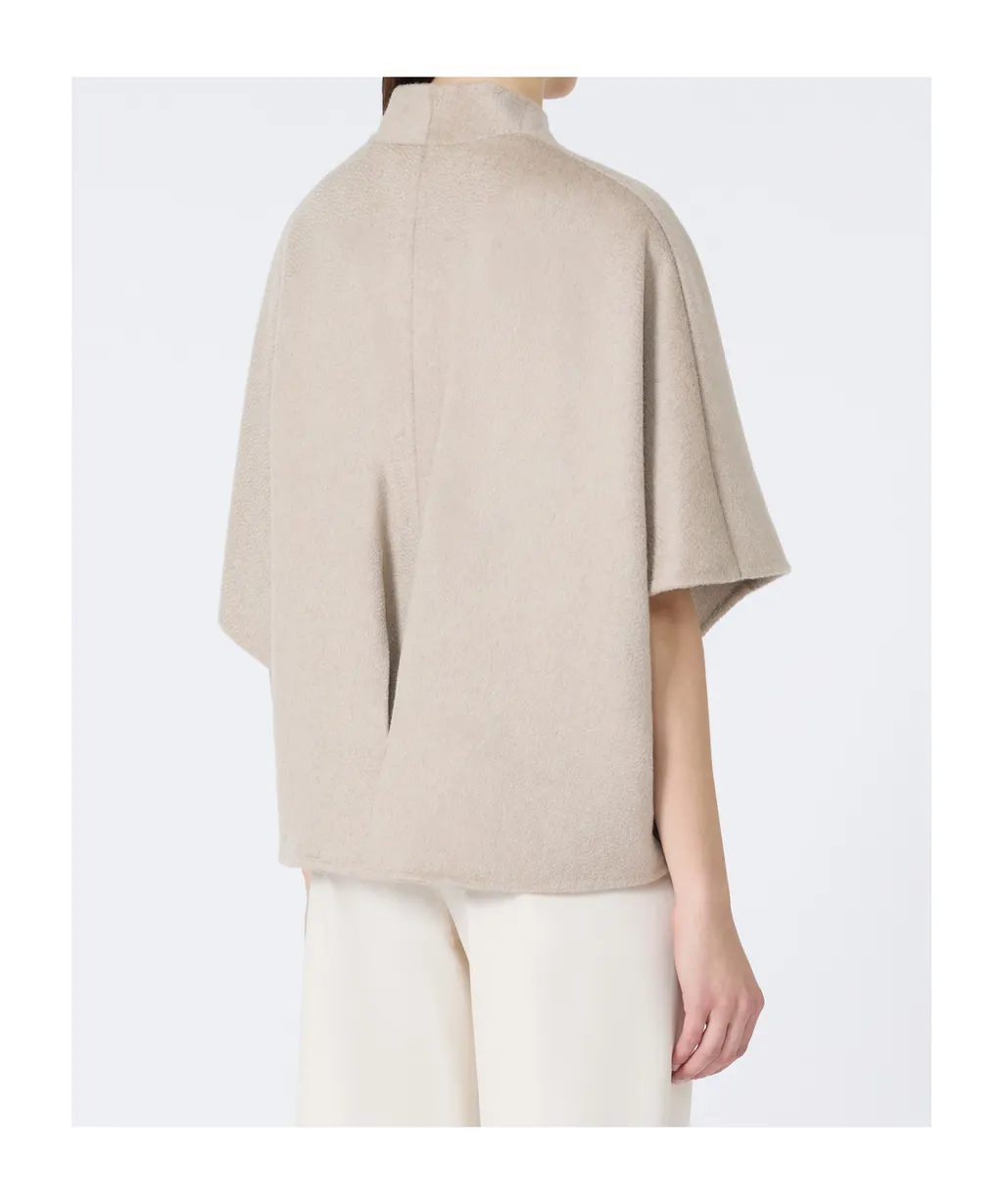 Long Cropped Cape In Cashmere Drap