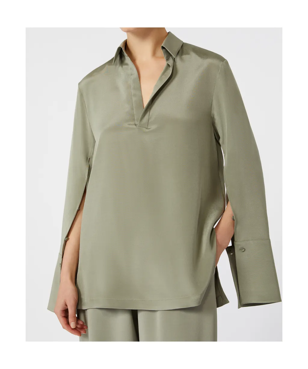 Stretch Silk Cady Blouse