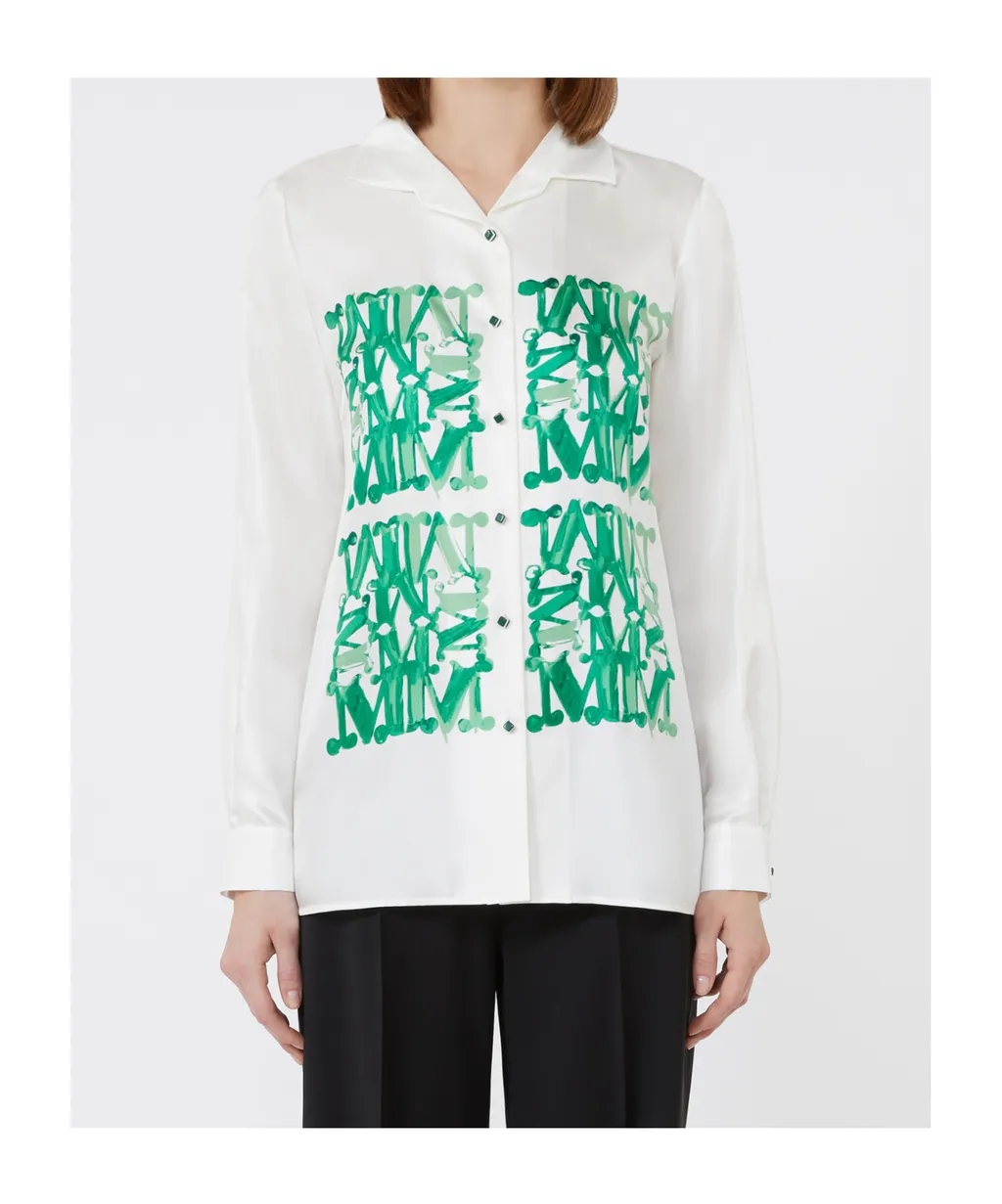 Logo Printed Collared Long-Sleeve Shirt