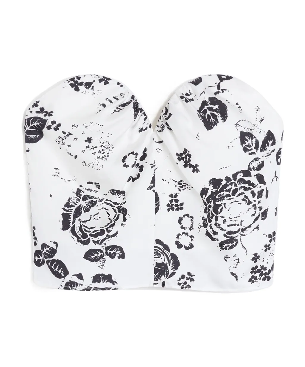 Printed Silk Corset Top