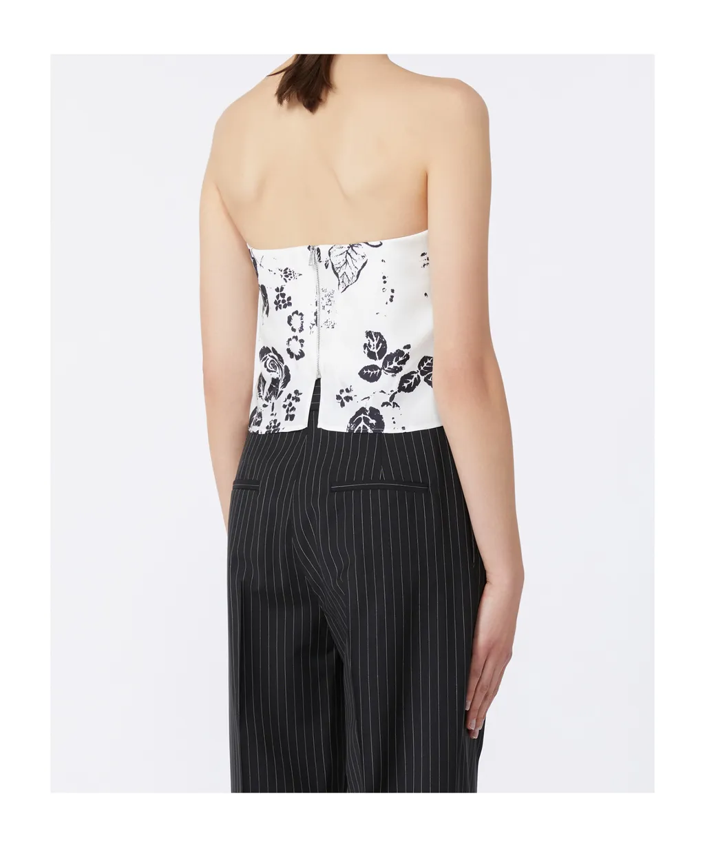 Printed Silk Corset Top