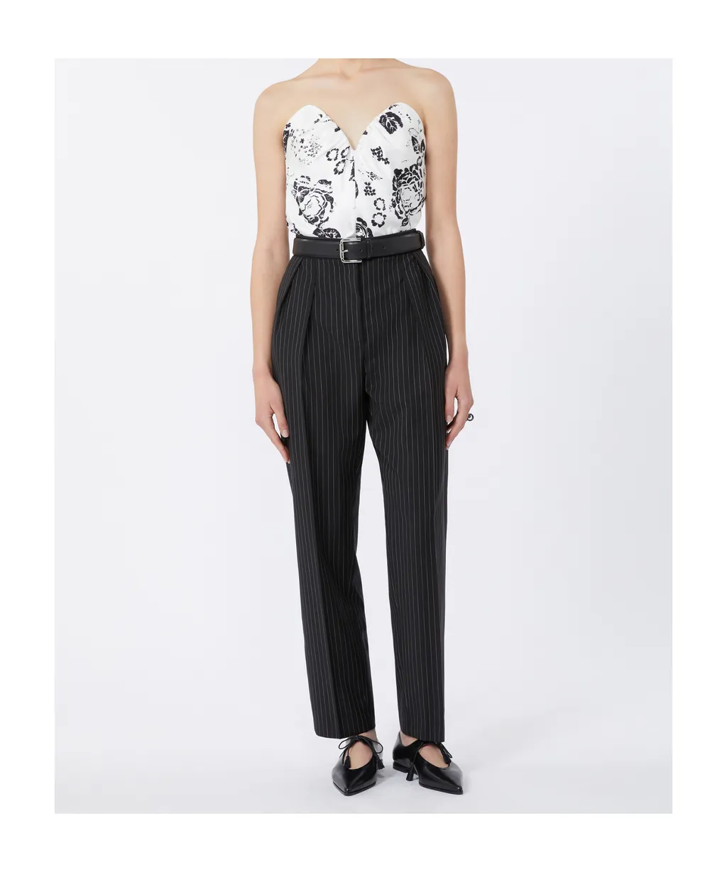 Printed Silk Corset Top
