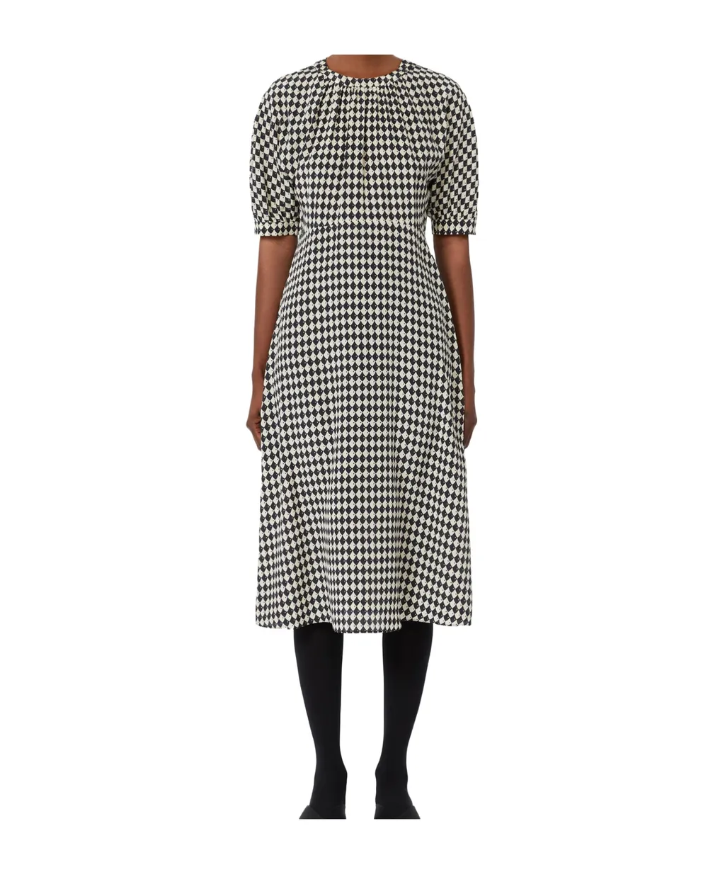 Printed Crepe De Chine Dress