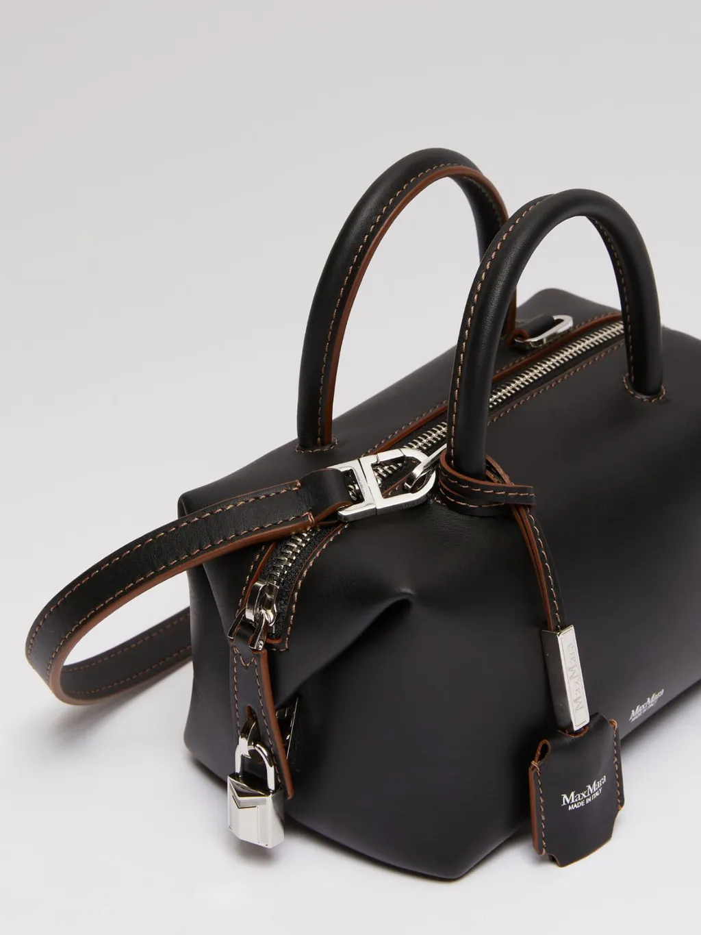 Small Natural Leather Bowler Bag