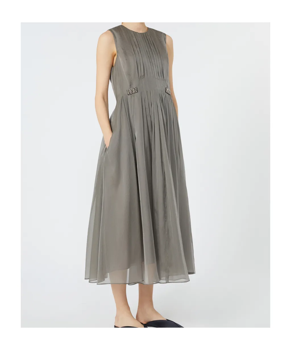 Wally Pleated Midi Dress