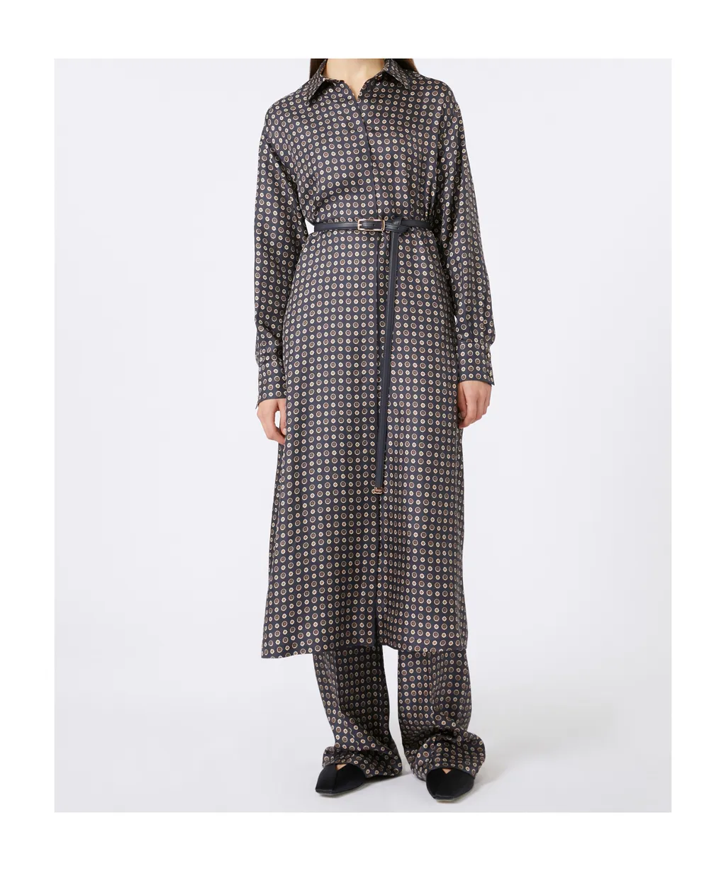 High-Waist Pattern-Printed Trousers