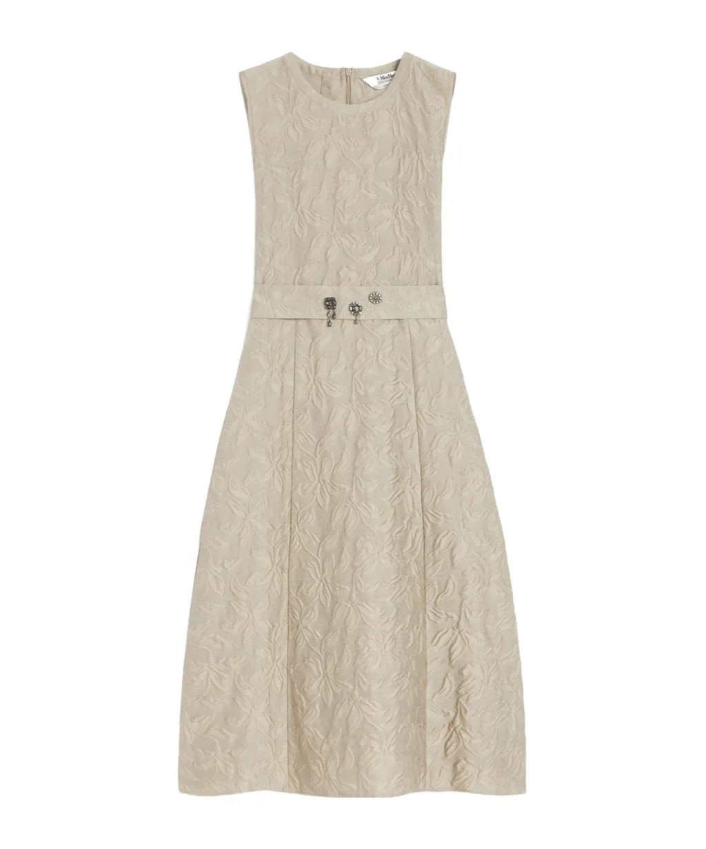 Belted Jacquard Dress