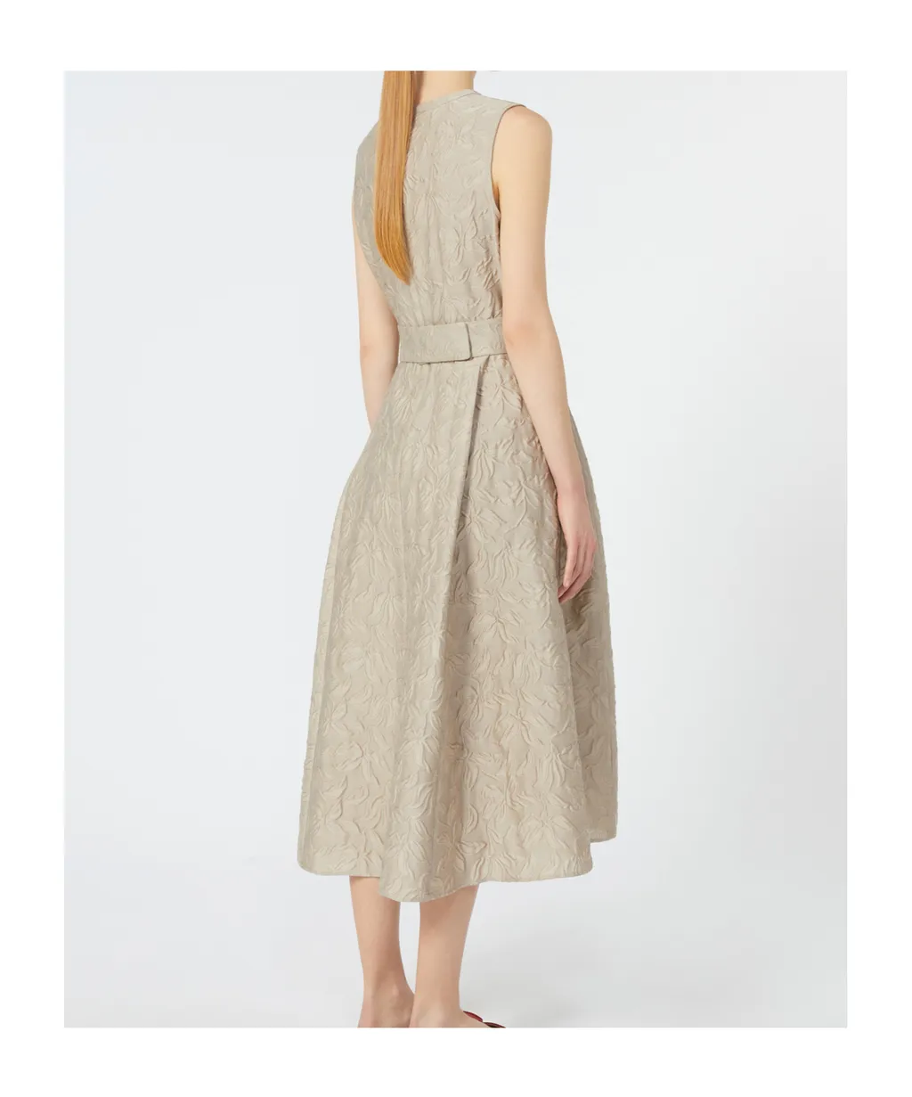 Belted Jacquard Dress