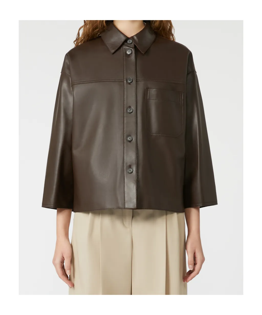 Boxy-Fit Nappa Leather Jacket